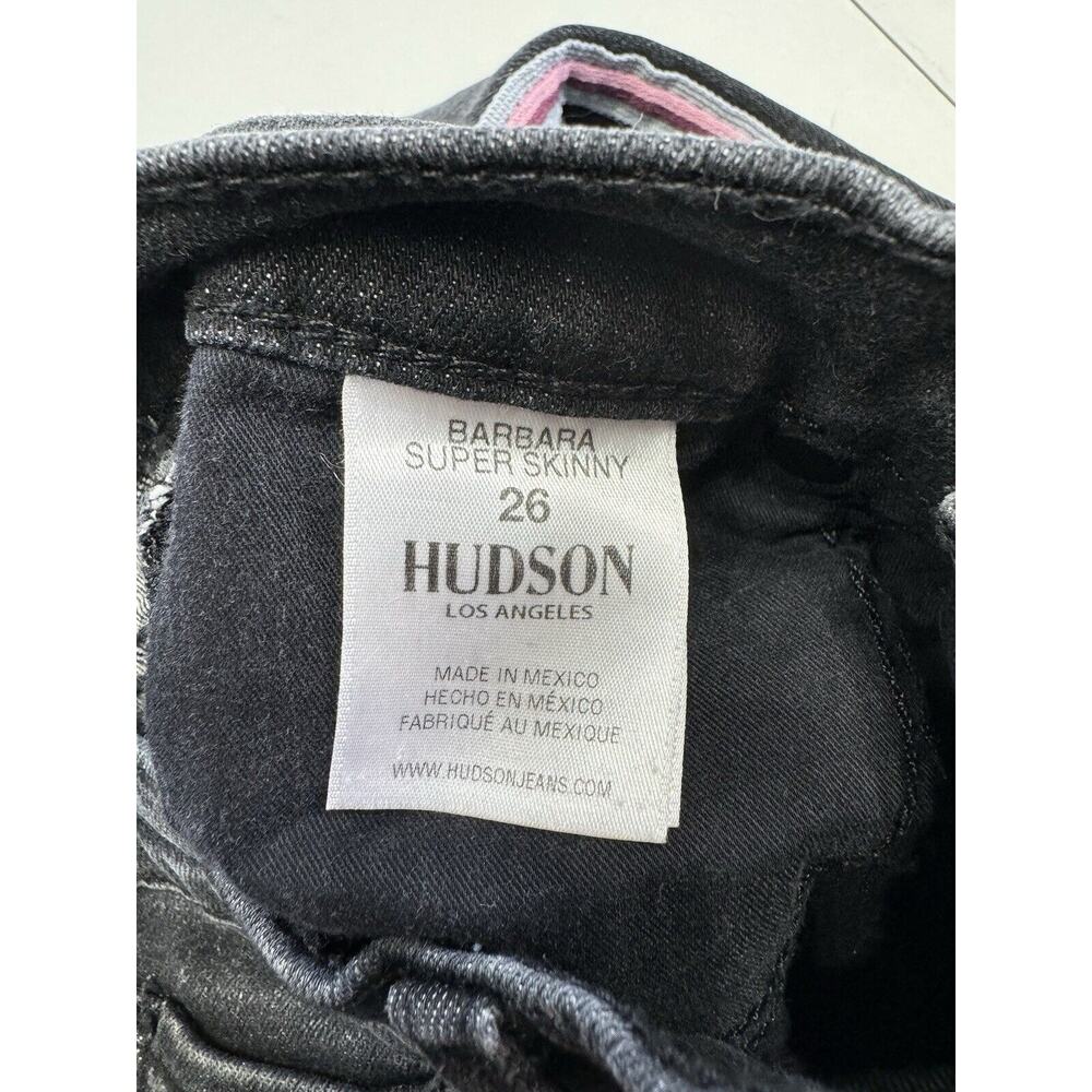 Hudson Barbara Super Skinny Side Stripe Jeans - Women's Size 26 Black, Stretch - Picture 4 of 7